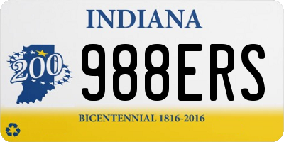 IN license plate 988ERS