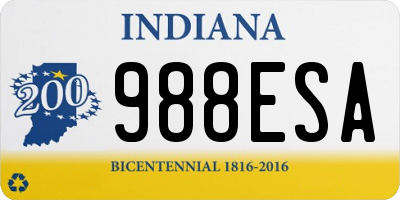 IN license plate 988ESA