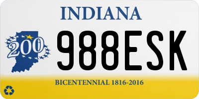 IN license plate 988ESK