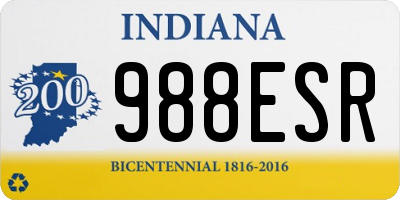 IN license plate 988ESR