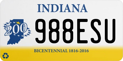 IN license plate 988ESU