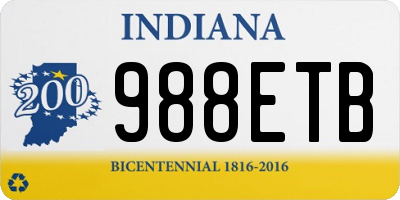 IN license plate 988ETB