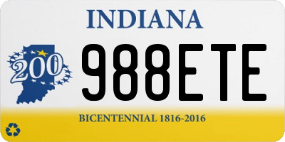 IN license plate 988ETE