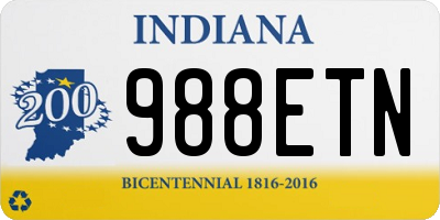 IN license plate 988ETN