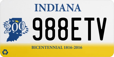 IN license plate 988ETV