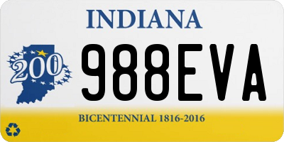 IN license plate 988EVA