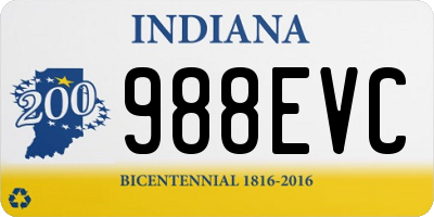 IN license plate 988EVC