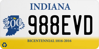 IN license plate 988EVD