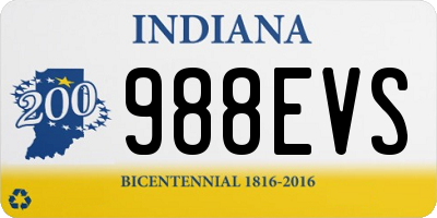 IN license plate 988EVS