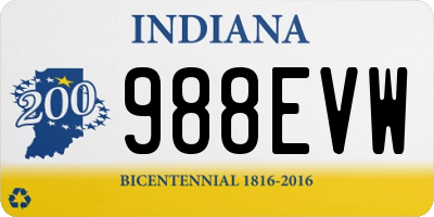 IN license plate 988EVW