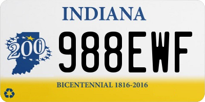 IN license plate 988EWF