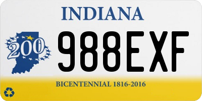 IN license plate 988EXF