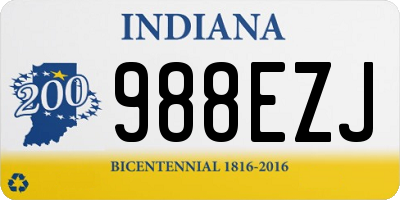 IN license plate 988EZJ