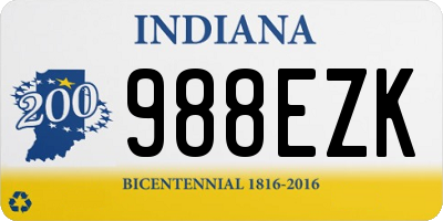 IN license plate 988EZK