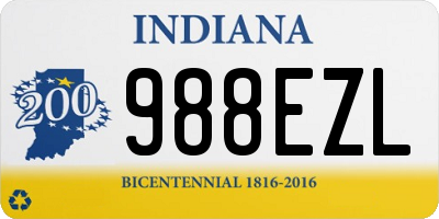 IN license plate 988EZL