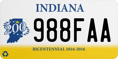 IN license plate 988FAA