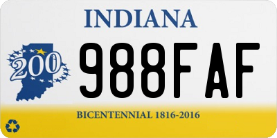 IN license plate 988FAF