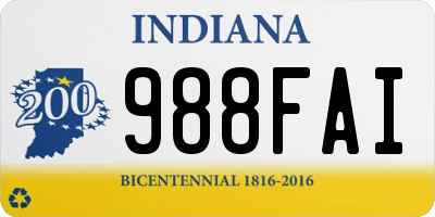 IN license plate 988FAI