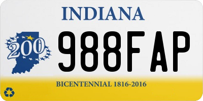 IN license plate 988FAP