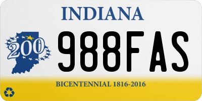 IN license plate 988FAS