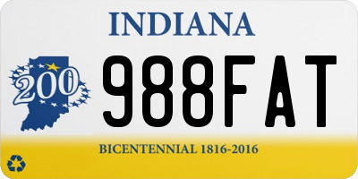 IN license plate 988FAT