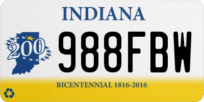 IN license plate 988FBW
