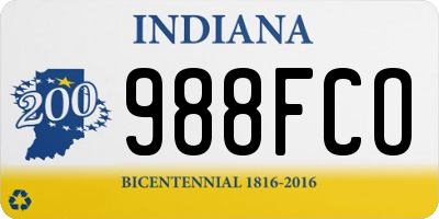 IN license plate 988FCO