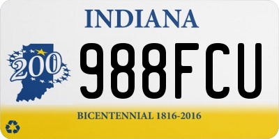 IN license plate 988FCU