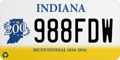 IN license plate 988FDW