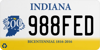 IN license plate 988FED