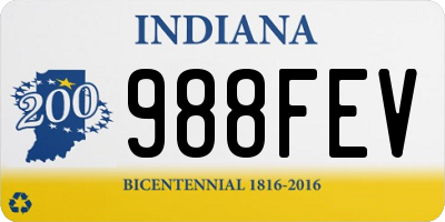 IN license plate 988FEV