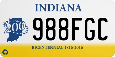 IN license plate 988FGC