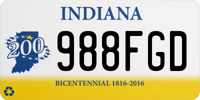 IN license plate 988FGD