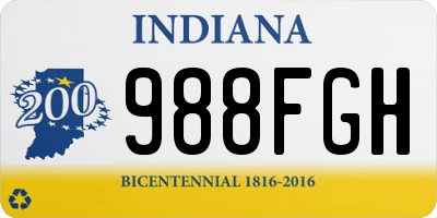 IN license plate 988FGH