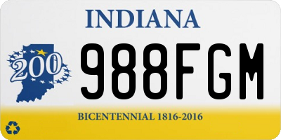 IN license plate 988FGM