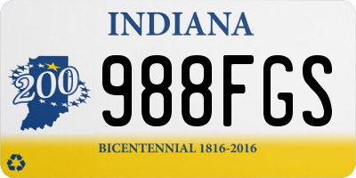 IN license plate 988FGS