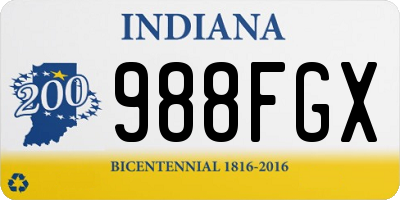 IN license plate 988FGX