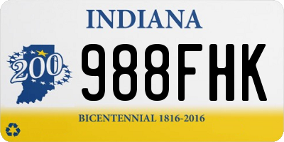 IN license plate 988FHK