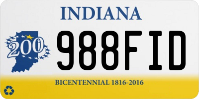 IN license plate 988FID