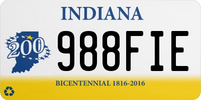 IN license plate 988FIE