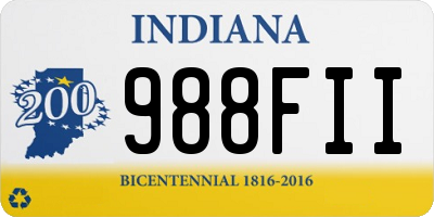 IN license plate 988FII