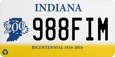 IN license plate 988FIM