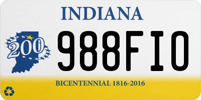 IN license plate 988FIO