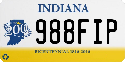 IN license plate 988FIP