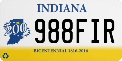 IN license plate 988FIR