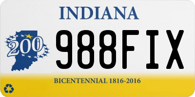 IN license plate 988FIX