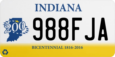 IN license plate 988FJA