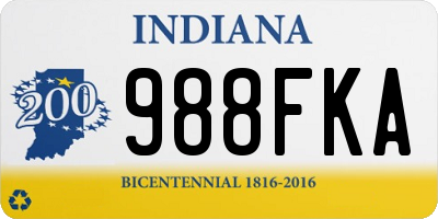 IN license plate 988FKA