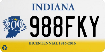 IN license plate 988FKY