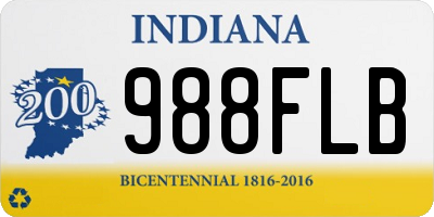 IN license plate 988FLB